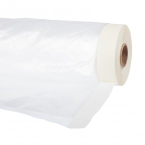 Пленка защитная с клейкой малярной лентой, прозрачная, HDPE, рулон 2,7х25 м, толщина 8 мкм